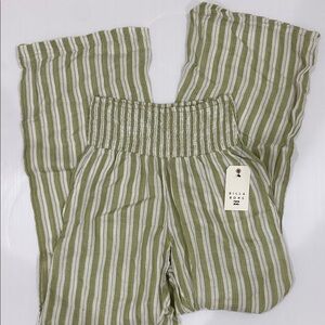 Billabong Olive and White Striped Casual Pants
